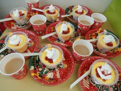 クリスマスのプリンアラモード