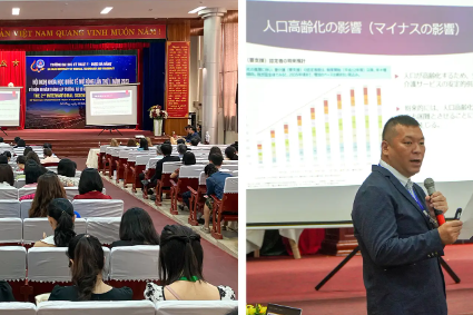 第2回国際科学会議2023にて岡田宗修代表が講演-「日本とベトナムの両国における高齢化社会の現状や介護人材ニーズとその課題解決についての考察」